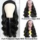 catti Body Wave Headband Wig Human Hair for Black Women Glueless None Lace Front Wigs Human Hair 9A Brizilian Virgin Hair Machine Made Headband Wigs Human Hair 150% Density (22" Headband wigs