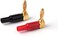 HRLORKC 10pcs Right Angle Speaker Plugs 4mm/0.16" 90 Degree Speaker Connector Right Angle Banana Plugs for Speaker Wire (Red and Black