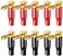 HRLORKC 10pcs Right Angle Speaker Plugs 4mm/0.16" 90 Degree Speaker Connector Right Angle Banana Plugs for Speaker Wire (Red and Black