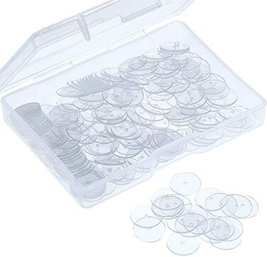 WILLBOND (200- Clear Disc Pads to Stabilise Earrings, Plastic Discs for Earring Backs (200