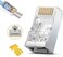 موصلات JODROAD RJ45 Cat6 Cat 6A المحمية - موصل تمرير مطلي بالذهب ثلاثي الأطراف 8P8C، مقابس معيارية لكابلات إيثرنت مجدولة FTP/STP، سلك صلب - 50 قطعة/عبوة