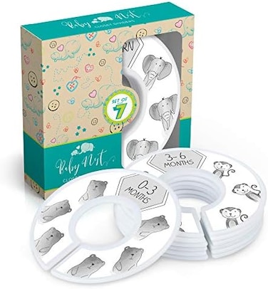 Baby Nest Designs Closet Dividers for Baby Clothes - 7X Baby Clothing Size Age Dividers from Newborn Infant to 24 Months - Boho Baby Clothes Dividers and Nursery Closet Organizer