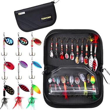 TOPFORT Ice Fishing Lure Kit, 55PCS Ice Fishing Gear Tackle Box Kit with Soft Fishing Lures, Ice Fishing Jigs for Winter Ice Jigging Crappie Sunfish Perch Walleye Pike
