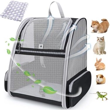 LOLLIMEOW Pet Carrier Backpack for Dogs and Cats,Puppies,Fully Ventilated Mesh,Airline Approved,Designed for Travel, Hiking, WalkingOutdoor Use