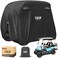 10L0L 4 Passenger Golf Cart Cover Fits EZGO, Club Car and Yamaha, 600D Waterproof with Extra PVC Coating Sunproof Dustproof Black Army Green black
