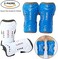 Wrzbest 2 Pair Kids Soccer Football Shin Guards Protector Calf Knee Protective Gear and 2 Pair Long Sleeve Socks with Professional Referee Whistle for Teenagers,Boys,Girls,Kid,Youth (Age 5 to 13