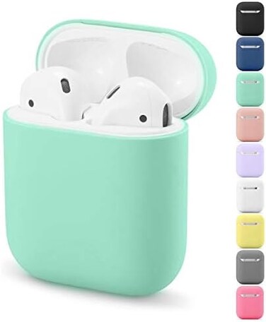 ZLZB AirPods Case, Airpods Accessories,AirPods Case Protection No Keychain,Airpods Silicon Case,Ultra-Thin Soft Airpods Cover Skin Compatible with Airpods 1AirPods 2(Green