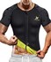 NINGMI Sauna Suit for Men Hot Sweat Suit Sauna Shirt Sweat Body Shaper Workout Neoprene Suit Zipper Short Sleeve Black