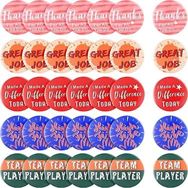 WILLBOND 50 Pcs Employee Appreciation Gifts Bulk Inspirational Recognition Button Reward Button Pins Thank You for Employees Students Cheerleaders