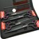 Smithking 8.0 inches Professional Dog Grooming Scissors Set StraightthinningCurvedchunkers 4pcs in 1 Set (with Comb, Black