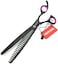 Smithking 8.0 inches Professional Dog Grooming Scissors Set StraightthinningCurvedchunkers 4pcs in 1 Set (with Comb, Black