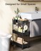 Pipishell PIUC04 Slim Storage Cart with Wheels, Black ABS Material, 3 Shelf Utility Cart for Bathroom, Laundry, Kitchen, Narrow Spaces