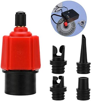 Oumers Inflatable SUP Pump Adaptor Air Pump Converter, 4 Standards Conventional Air Valve Attachment for Inflatable Boat, Stand Up Paddle Board, Inflatable Bed, Etc