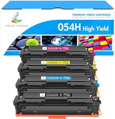 خرطوشة حبر بديلة متوافقة مع True Image لطابعات Canon 054 و054H، وطابعات Canon Color ImageCLASS MF644Cdw وMF642Cdw وLBP622Cdw وMF641Cw (أسود، سماوي، أرجواني، أصفر، عبوة من 4 خراطيش)
