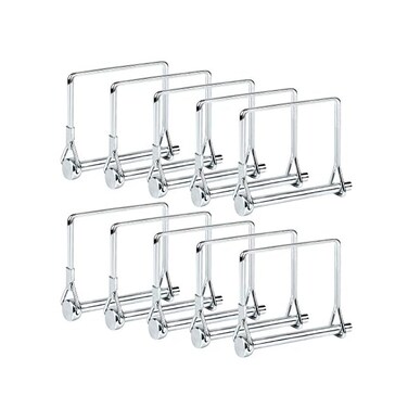 Comonc 10 PCS Square Pto Pin Shaft Locking Pin 1/4 pin Hitch pin Wire Lock Pin Safety Coupler Pin 1/4" x 2-3/4"for PTO,Farm,Lawn,Hitches,and Garden (1/4 Trailer Coupler Pin