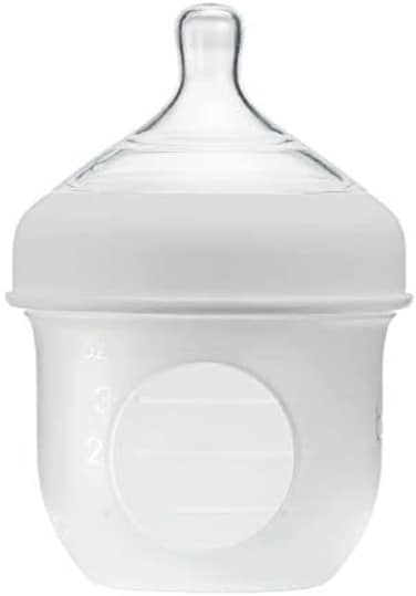 Boon NURSH Reusable Silicone Pouch Bottles, 4 Ounce (Gray