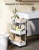 Pipishell Slim Storage Cart with Wheels, Bathroom Cart Organizer Small, Rolling Cart for Bathroom, Laundry Room, Kitchen, Narrow Space, White PIUC04W