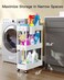 Pipishell Slim Storage Cart with Wheels, Bathroom Cart Organizer Small, Rolling Cart for Bathroom, Laundry Room, Kitchen, Narrow Space, White PIUC04W