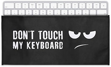 kwmobile Keyboard Cover Compatible with Universal Keyboard (L- Dust Cover PC Keyboard Fabric Case - Don't touch my keyboard