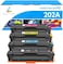 خرطوشة حبر بديلة متوافقة من TRUE IMAGE لطابعات HP Color LaserJet Pro MFP M281fdw وM281cdw وM254dw وM281fdn وM254 وM281 (أسود، سماوي، أصفر، أرجواني، عبوة من 4 خراطيش)