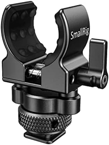 SmallRig Shotgun Microphone Holder (Cold Shoe, Built-in Soft Silicone, Bumps and Noises Absorption BSM2352