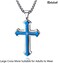 Rehoboth Men's Stainless Steel Nail Lord's Prayer Cross Pendant Necklace for Men Women Big Pendant and Strong Chain 24'