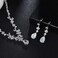 Hadskiss Jewelry Set for Women, Necklace Dangle Earrings Bracelet Set, Jewelry Set with White AAA Cubic Zirconia, Allergy Free Wedding Party Jewelry for Bridal Bridesmaid