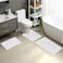 HOMEIDEAS 3 Pieces Bathroom Rugs, Ultra Soft Non Slip Absorbent Chenille Toilet Bath Mat Set (White