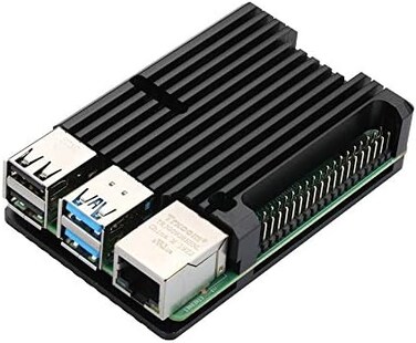 Unistorm Raspberry Pi 4 Model B Aluminum Case RPI 4 Metal Shell Black Box for RPI 4B (Without Fan