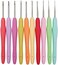 MTGHYAYA 10 Small Sizes Crochet Hooks Sett, 0.5mm - 2.75mm Ergonomic Soft Handle Thread Crochet Lace Hooks
