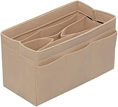DailyPlus Purse Organizer Insert Felt Bag Organizer Handbag Organizer Insert Bag In Bag Organizer For Tote Fits LV Speedy Neverfull Beige Size: L