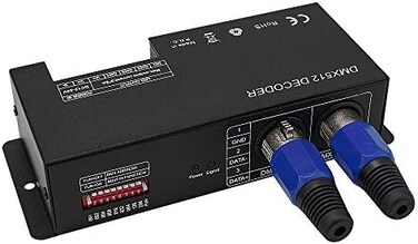 وحدة تحكم AMKI عالية الطاقة ثلاثية القنوات 8 أمبير/قناة DMX LED، وحدة فك تشفير DMX 512، مشغل تعتيم LED، تعمل بجهد تيار مستمر 12-24 فولت، لشرائط أو مصابيح LED RGB
