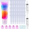 AMORIX 50PCS Lip Gloss Tubes 10ml Empty Lip Balm Containers Refillable Lipgloss Squeeze Tubes with 2 x 20ml Syringes 5pcs Organza BagsTag Labels Stickers for DIY Cosmetic