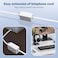 moeverEX Phone extension Cord 25 Ft, Telephone Cable with Standard RJ11 Plug and 1 in-Line Couplers and 20 Cable Clip Holders, White
