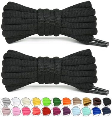 Stepace [2 Pairs Half Round Shoe Laces for Sneakers 76cm - 182cm Length 22 Color Shoelaces