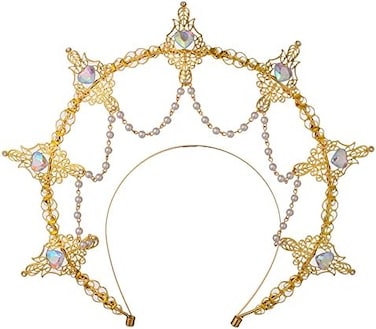 BLESSUME Halo Crown Mary Goddess Headband Women's Halloween Costume Goddess Headpiece