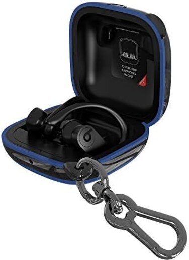 ANKASI Cover Compatible Powerbeats Pro Case,Full Protective Shockproof Anti-Slip Silicone Case for Beats Powerbeats Pro 2020 (Black Edge-Midnight Blue