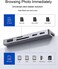 GKEAPZA Adapter for iPad Pro USB C Hub for iPad Pro M4 M2 M1 2024-2018,7in1 USB C Hub with 4K HDMI,3.5mm Jack,USB3.0,PD 60W,SD/TF,USB-C Data,iPad Air 4/5,iPad Mini 6