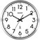 Sharp Atomic Analog Wall Clock - 12" Silver Brushed Finish - Sets Automatically- Battery Operated - Easy to Read - Easy to Use: Simple, Easy to Read Style fits Any Decor