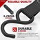 Fortem Ratchet Straps, 4X 15ft Tie Down Strap Set, 4X Soft Loops, Motorcycle Straps Tie Downs, Cargo Straps for Trucks, 1500lb Break Strength, Rubber Handles, Coated Metal Hooks, Carrying Bag (Black