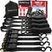 Fortem Ratchet Straps, 4X 15ft Tie Down Strap Set, 4X Soft Loops, Motorcycle Straps Tie Downs, Cargo Straps for Trucks, 1500lb Break Strength, Rubber Handles, Coated Metal Hooks, Carrying Bag (Black