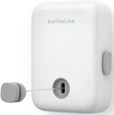 GorillaLine - Retractable Clothesline Indoor Outdoor Clothes LineHeavy Duty Clothes Drying Laundry LineWall Mounted Drying Rack Clothing LineRetracting HangingLock to Prevent Sagging