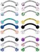 Yaalozei 20G Eyebrow Rings 316L Surgical Steel Daith Rook Earrings Curved Barbell lip Rings Piercing Jewelry for Women Men 6mm 8mm 10mm Bars Length 18pcs