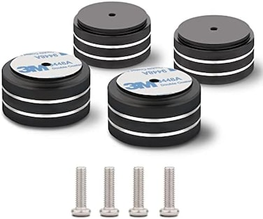 مجموعة Monosaudio من 4 قطع، قواعد عزل مكبرات الصوت 40x20 مم، مزودة بحلقات مطاطية مانعة للانزلاق، مناسبة للصوت، ومكبرات الصوت، ومضخمات الصوت، وأنظمة المسرح المنزلي، وأجهزة تشغيل الأسطوانات، ومحولات الص