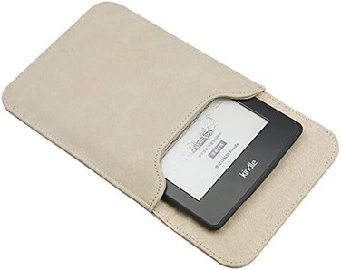 Emoly Leather Kindle Sleeve for Kindle Paperwhite 7'' E-Reader - Protective Insert Sleeve Case Cover Bag Fits Kindle Paperwhite 10th Generation 2019 / 9th Generation 2017, Khaki
