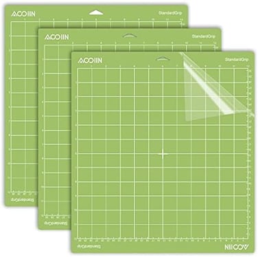 AOOIIN EG EMGIOO 12 x 12 inch StandardGrip Cutting Mat for Cricut Explore One/Air/Air 2/Maker Adhesive Non-Slip Cut Mats Replacement Accessories for Cricut, 3 Pack