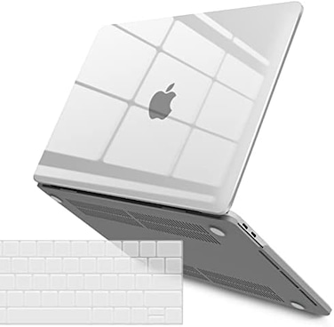 جراب IBENZER متوافق مع MacBook Pro مقاس 15 بوصة (موديلات 2016، 2018، 2017، A1990، A1707)، جراب بلاستيكي صلب مع غطاء لوحة مفاتيح لجهاز Mac Pro مقاس 15 بوصة المزود بشريط اللمس، شفاف تمامًا، T15CYCL1B