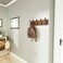 SKOLOO Rustic Wall Mounted Coat Rack: 16'' Hole to Hole, Pine Real Wood Plank Wall Coat Rack with 5 Triple Hooks, Farmhouse Coat Hanger Wall Mount for Hanging Backpack Jacket Coat Hat