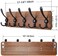 SKOLOO Rustic Wall Mounted Coat Rack: 16'' Hole to Hole, Pine Real Wood Plank Wall Coat Rack with 5 Triple Hooks, Farmhouse Coat Hanger Wall Mount for Hanging Backpack Jacket Coat Hat