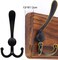 SKOLOO Rustic Wall Mounted Coat Rack: 16'' Hole to Hole, Pine Real Wood Plank Wall Coat Rack with 5 Triple Hooks, Farmhouse Coat Hanger Wall Mount for Hanging Backpack Jacket Coat Hat